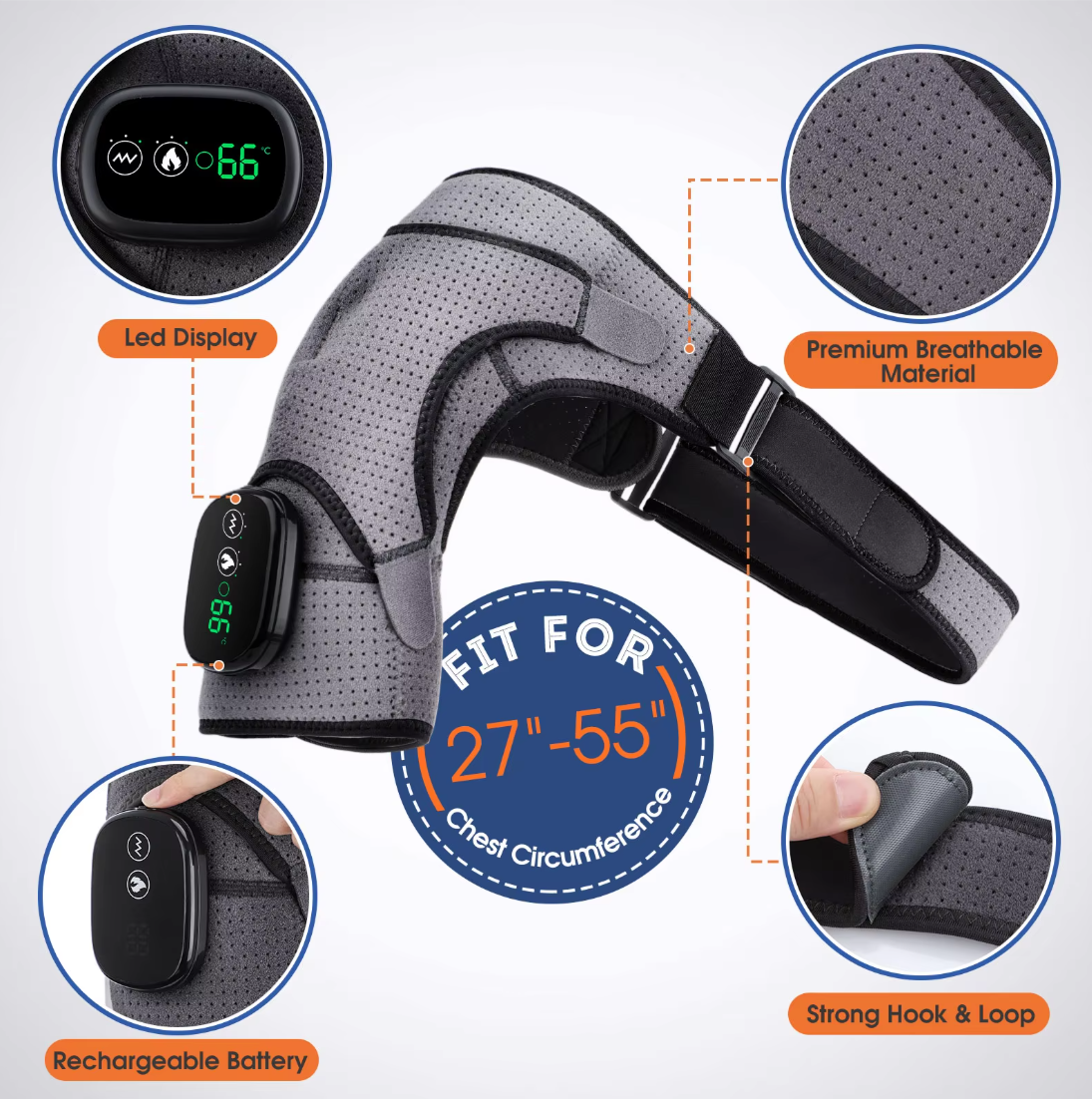 Heated Shoulder Massager with Vibration Therapy
